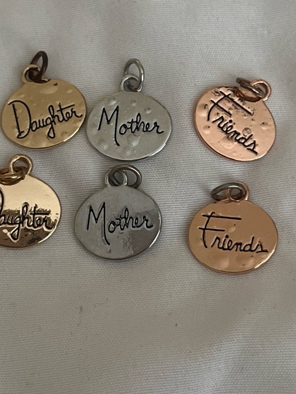 Mother, Daughter & Friends Mixed Metal Charm Necklace - Gold, Silver & Rose Gold